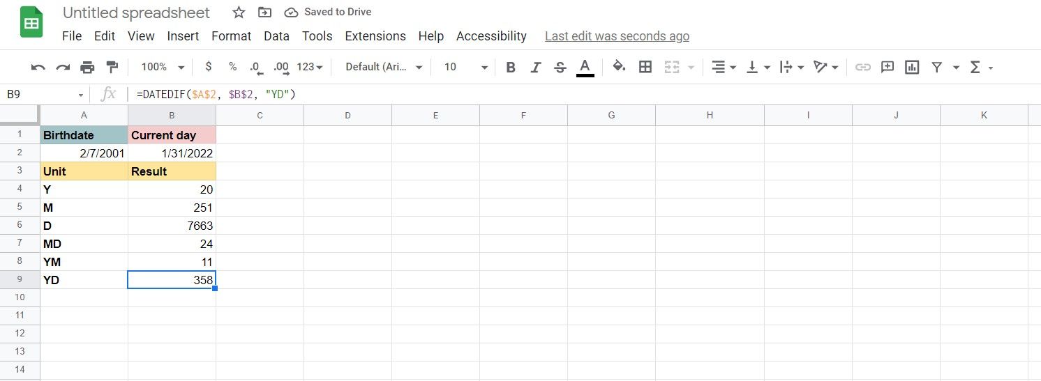 Пояснение единиц DATEDIF. 
