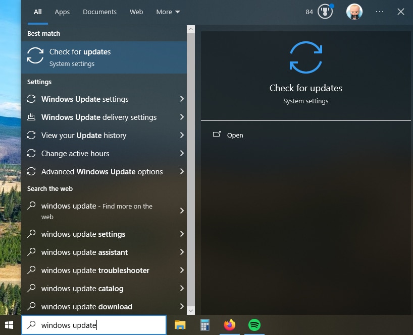 Проверка обновлений Windows в разделе Центр обновления