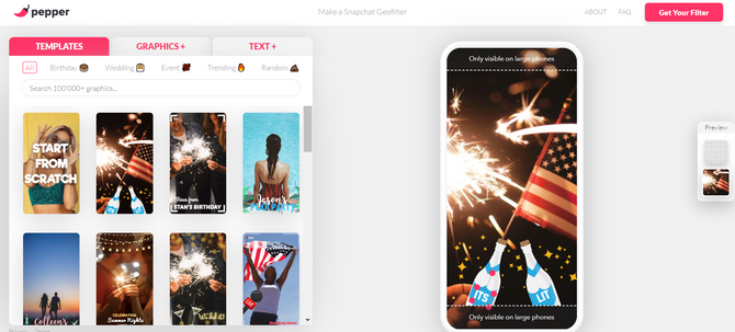 Онлайн-редактор Pepper для создания геофильтров Snapchat