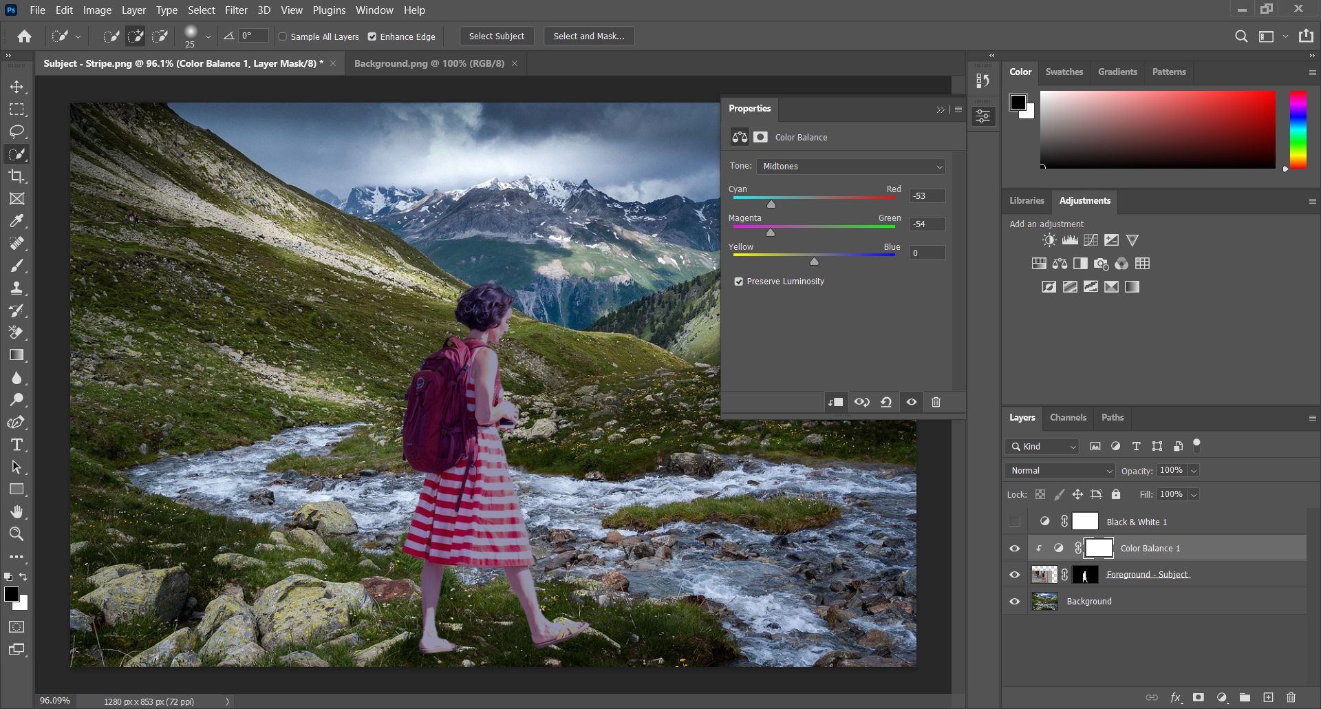 Изменение цветового баланса в Photoshop