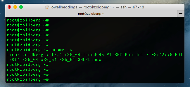 Вывод uname -a с отметкой архитектуры x86_64, означающей 64‑битное ядро