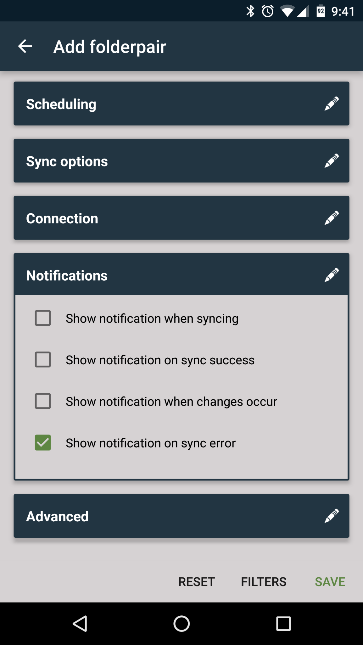 Параметры уведомлений
