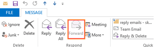 Кнопка Переслать отключена