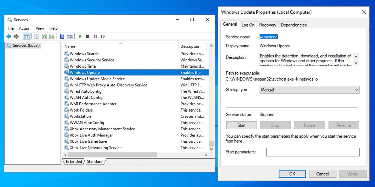 Служба обновлений в Windows 10