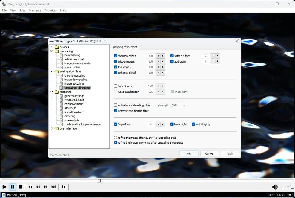 MadVR Upscaling Refinement