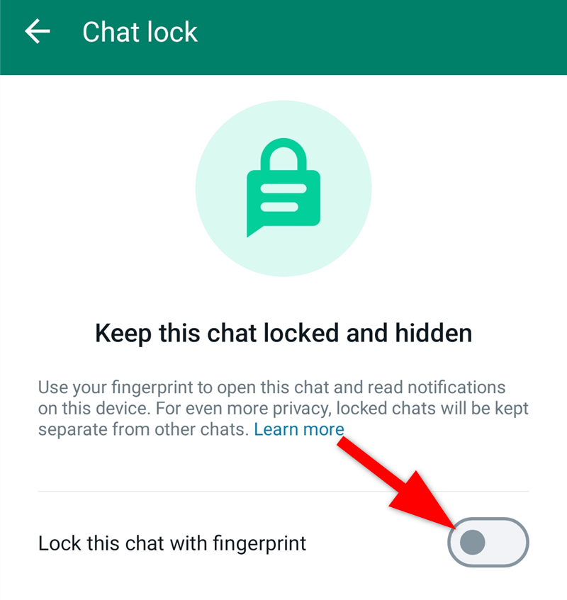 Переключатель Chat Lock внутри настроек группового чата