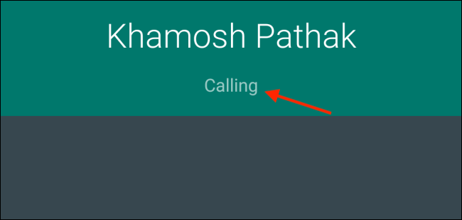 Экран звонка в WhatsApp