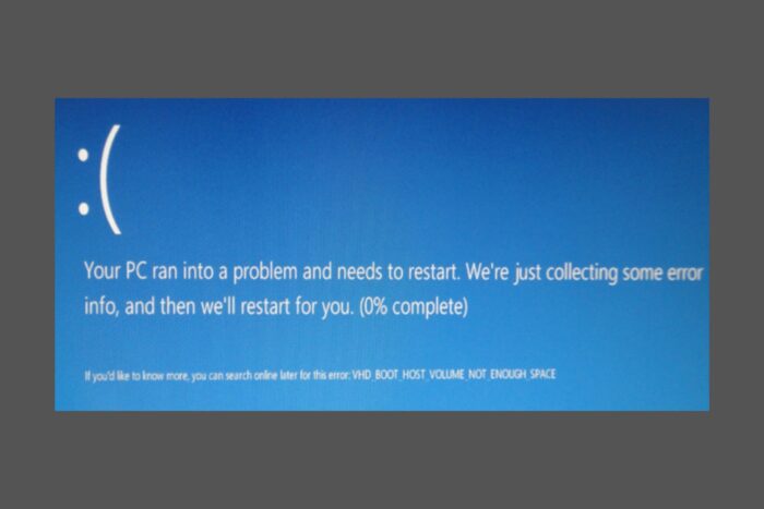 Как исправить VHD_BOOT_HOST_VOLUME_NOT_ENOUGH_SPACE