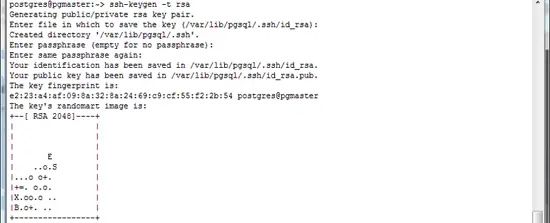 Генерация SSH-ключа для пользователя postgres