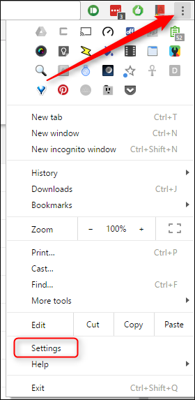 Окно управления поисковыми системами в Chrome