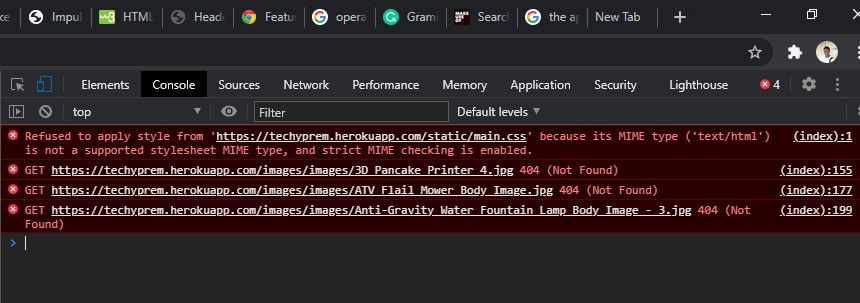 Мониторинг загрузки ресурсов и ошибки 404 в Network