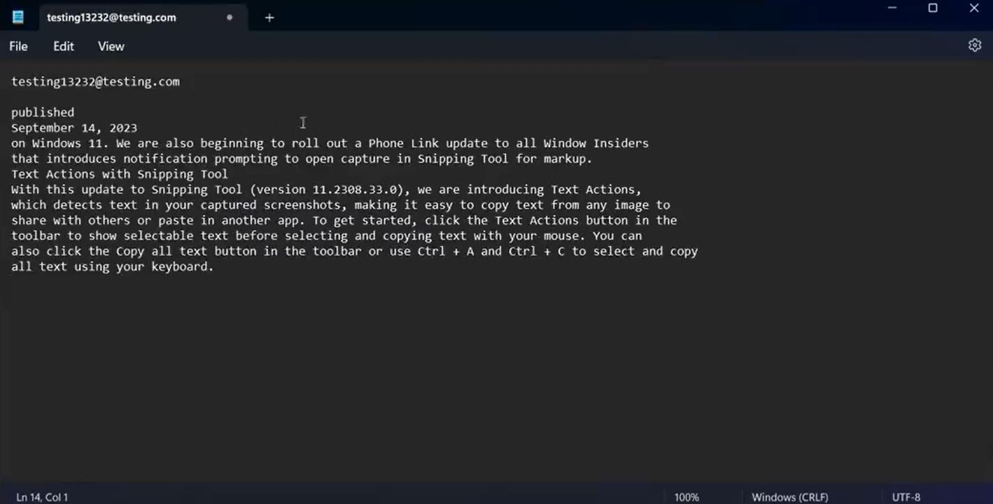 Вставка текста в Блокнот