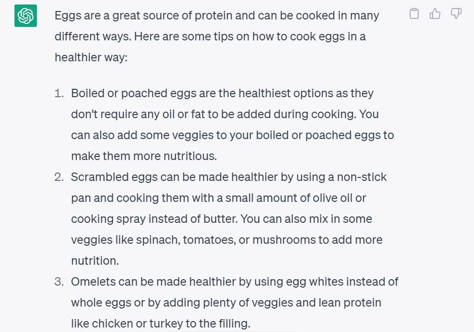 Советы ChatGPT по более полезному приготовлению яиц