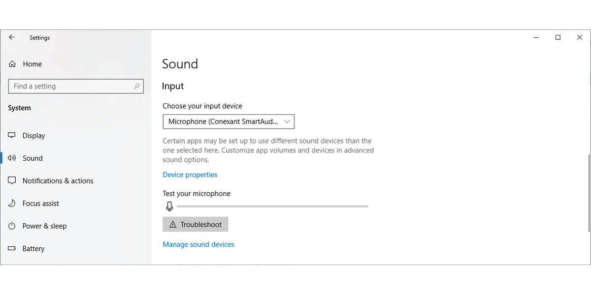 Параметры микрофона в Windows 10, выбор устройства и ползунок громкости