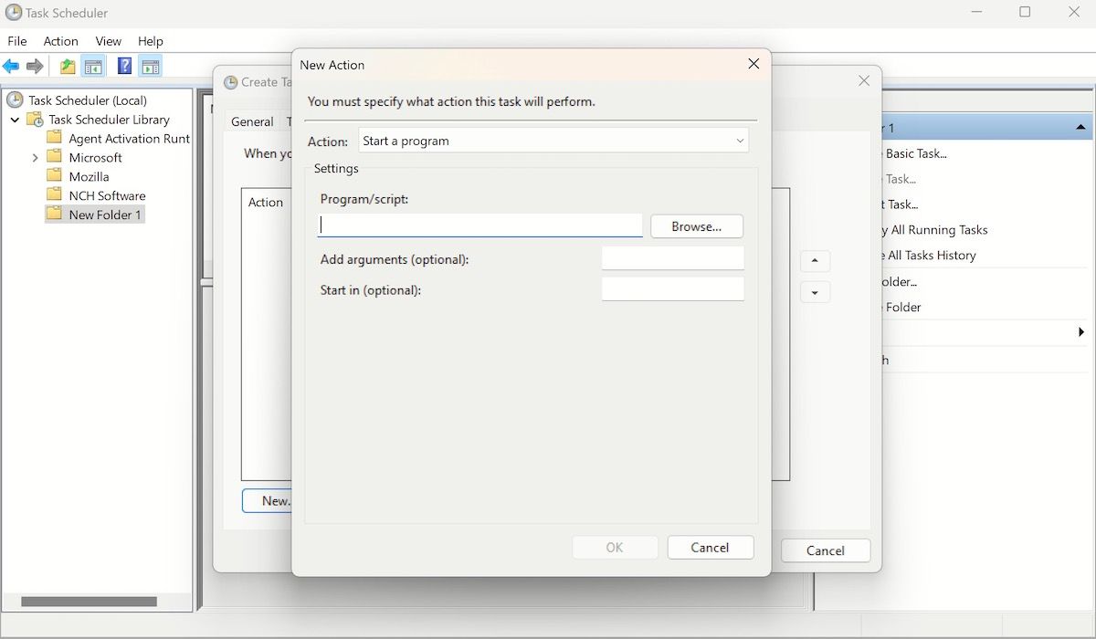 Вкладка действий с аргументами
