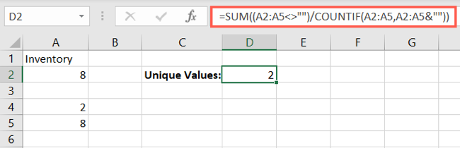 SUM and COUNTIF filtered