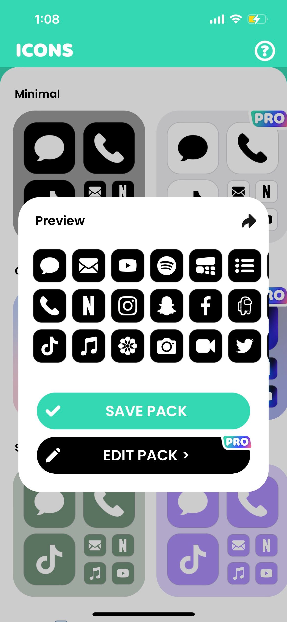 icon pack in color widget