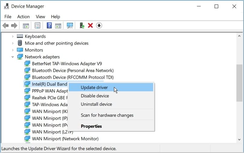 Обновление сетевых драйверов в Windows