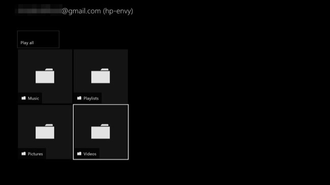 DLNA-сервер появляется в приложении Media Player Xbox One