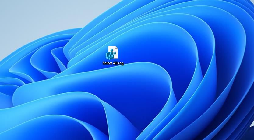 Файл скрипта реестра Select All.reg