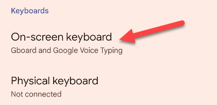 Выберите Экранная клавиатура для управления установленными клавиатурами.