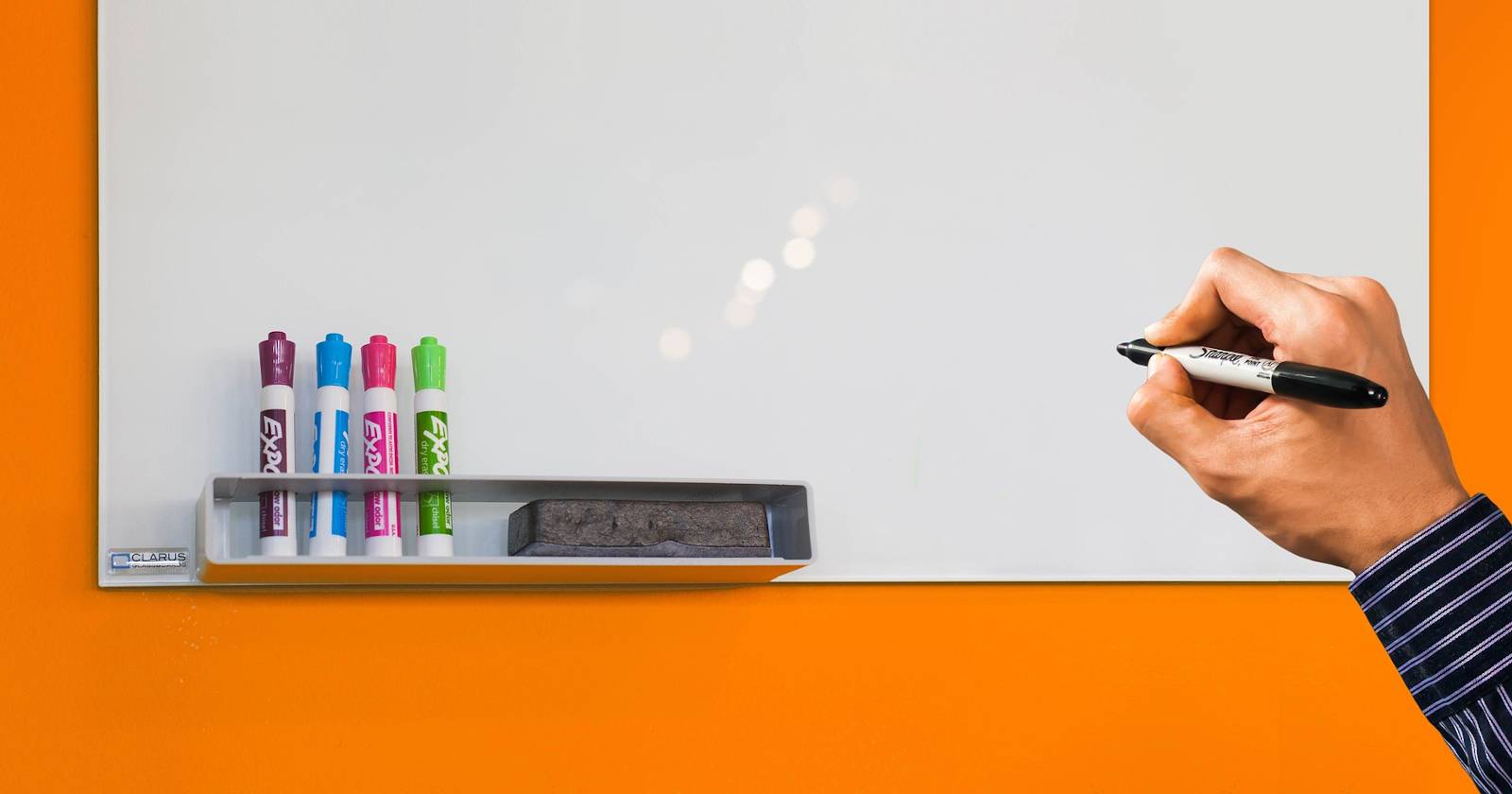 Кадр с белой доски: карандашные эскизы, рука анимирует элементы