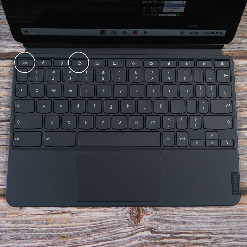 Клавиши Esc и Обновление на клавиатуре Chromebook