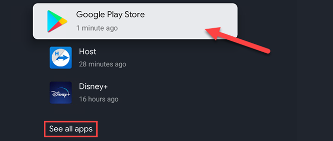 Найдите «Google Play Store»; при необходимости выберите «Показать все приложения».
