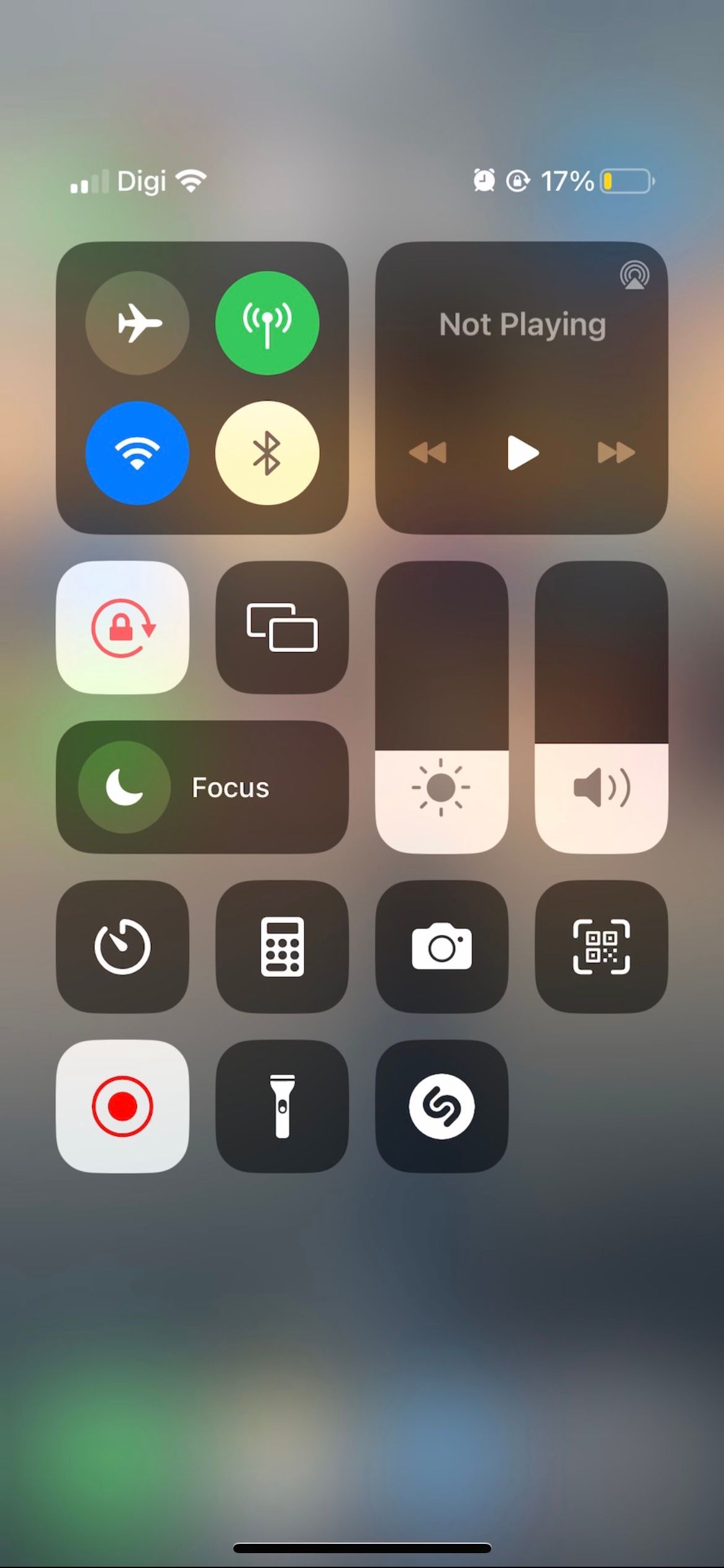 запуск записи экрана в пункте управления iPhone