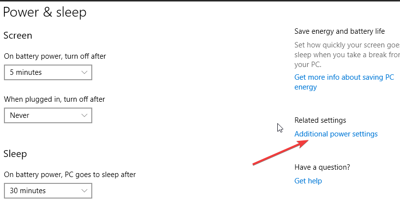 дополнительные параметры питания