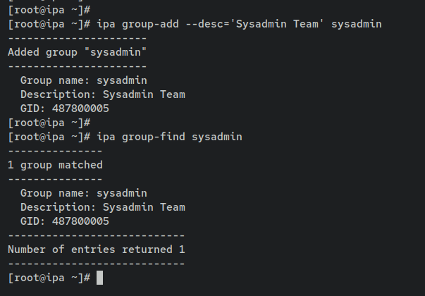 Создание группы sysadmin в FreeIPA
