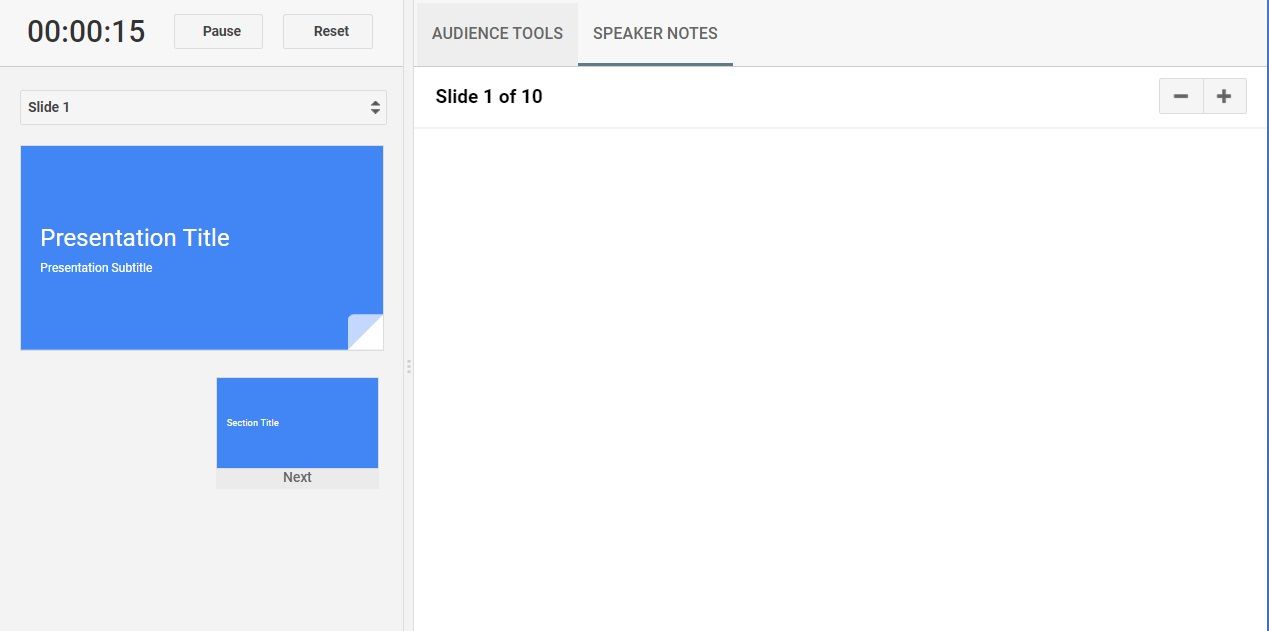 Google Slides Q&A Session Presenter Window Audience Tab