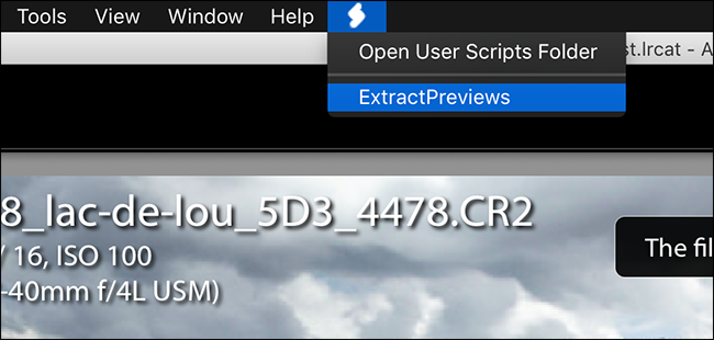 Выполнение команды ExtractPreviews