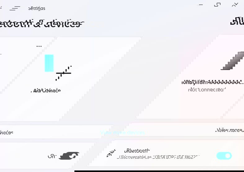 Переключатель Bluetooth включён в Windows, что делает устройство обнаруживаемым. (Для Windows 11). 