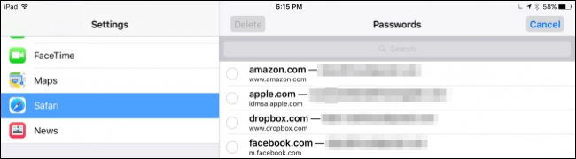 Режим редактирования для массового удаления паролей