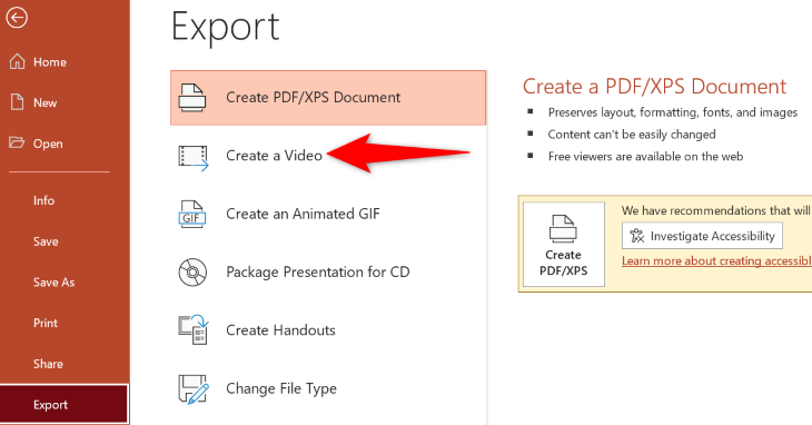 Выберите «Создать видео».