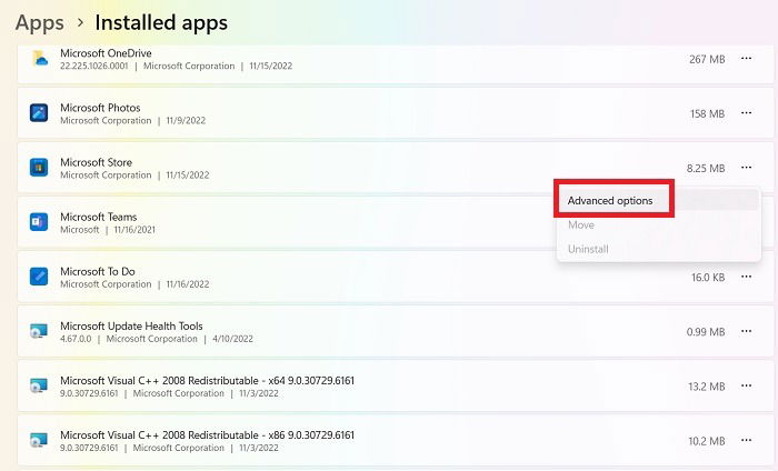 Microsoft Store Not Working Advanced Options Microsft Store Programs List