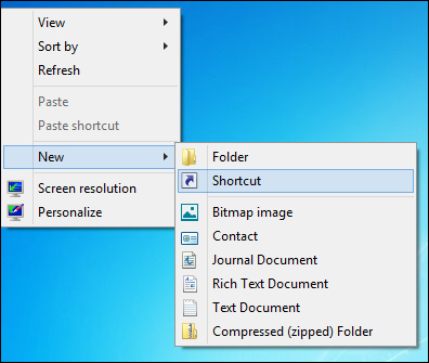 Мастер создания ярлыка в Windows