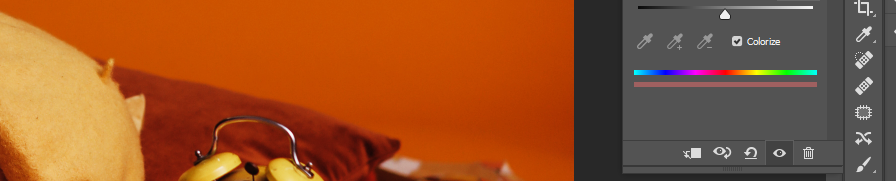 Окно Hue/Saturation с активированной опцией Colorize