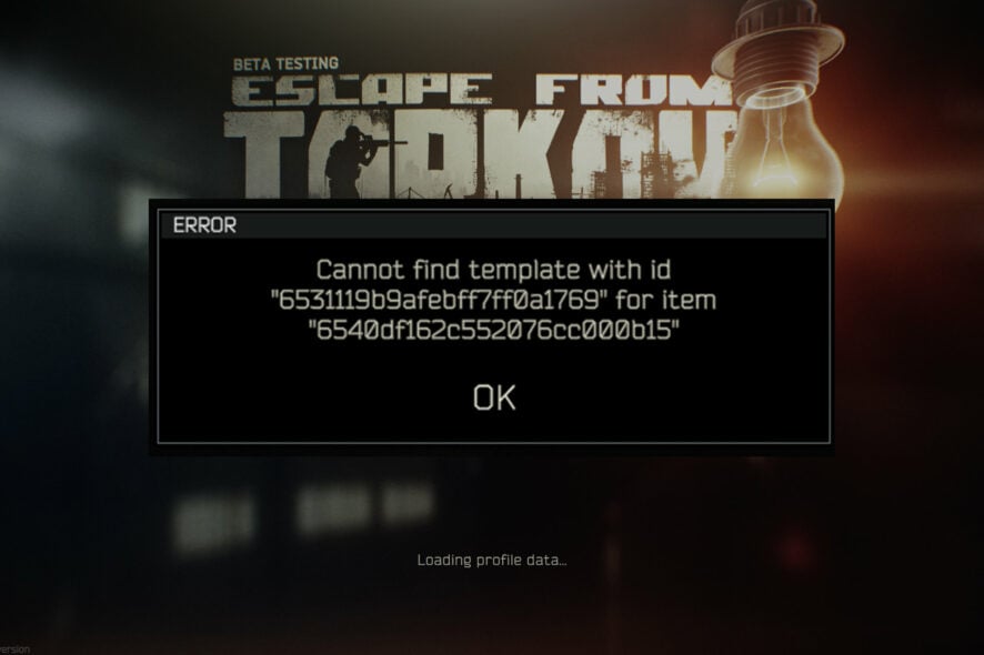 Ошибка Cannot Find Template в Tarkov — решение