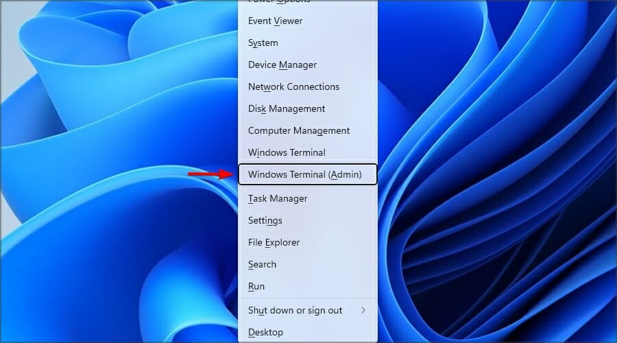 Menu Win+X con Windows Terminal Admin