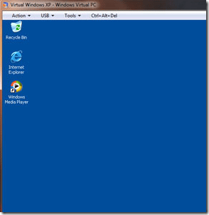 Рабочий стол виртуальной Windows XP