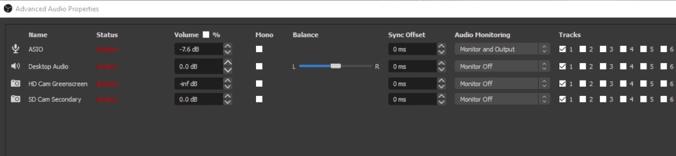 advanced audio properties