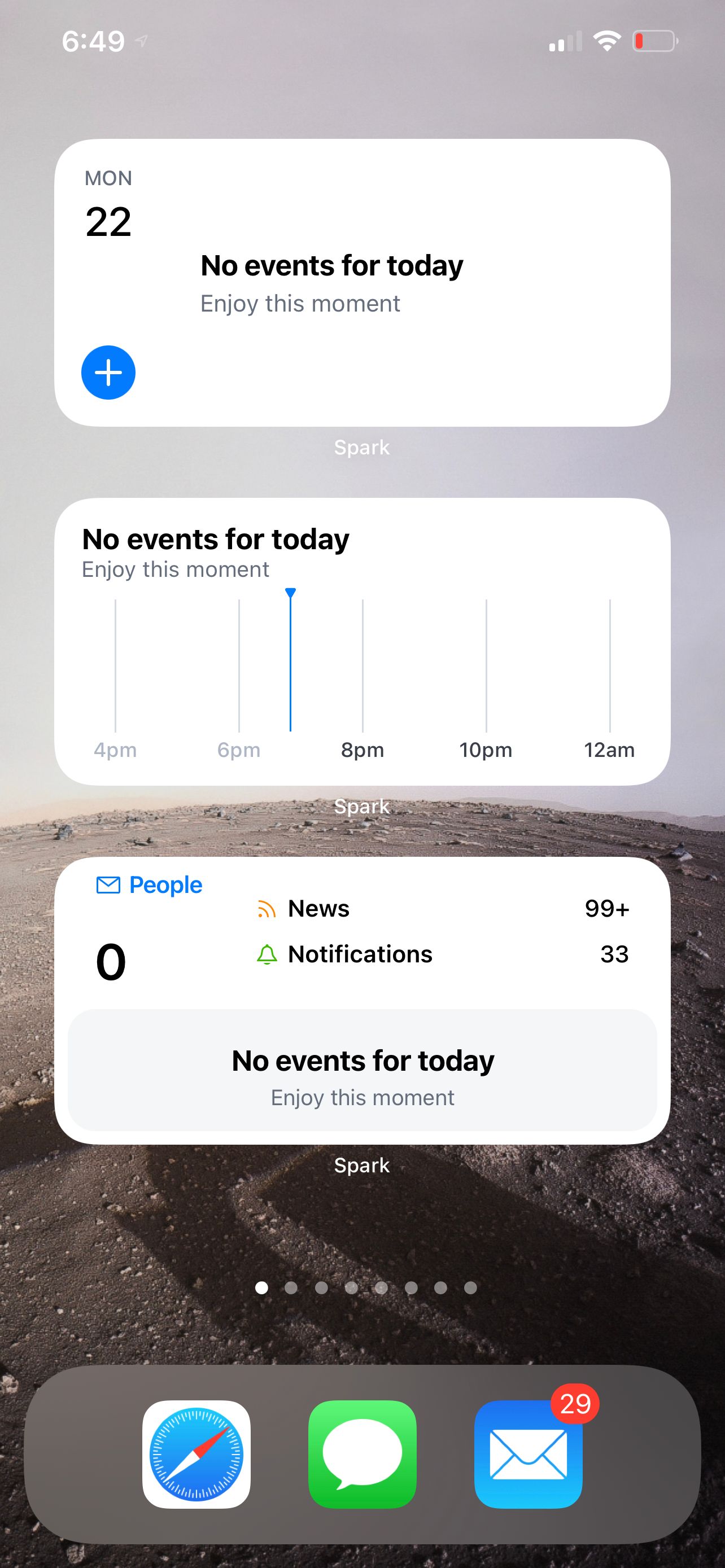 Календарные виджеты Spark.
