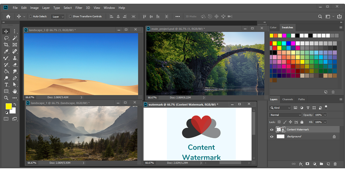 Функция Float All in Windows в Photoshop
