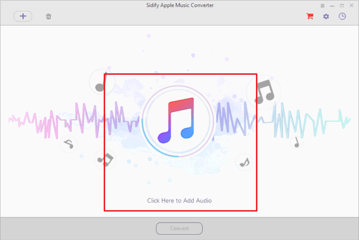 Добавление музыки в Sidify: окно приложения с подсказкой добавить треки