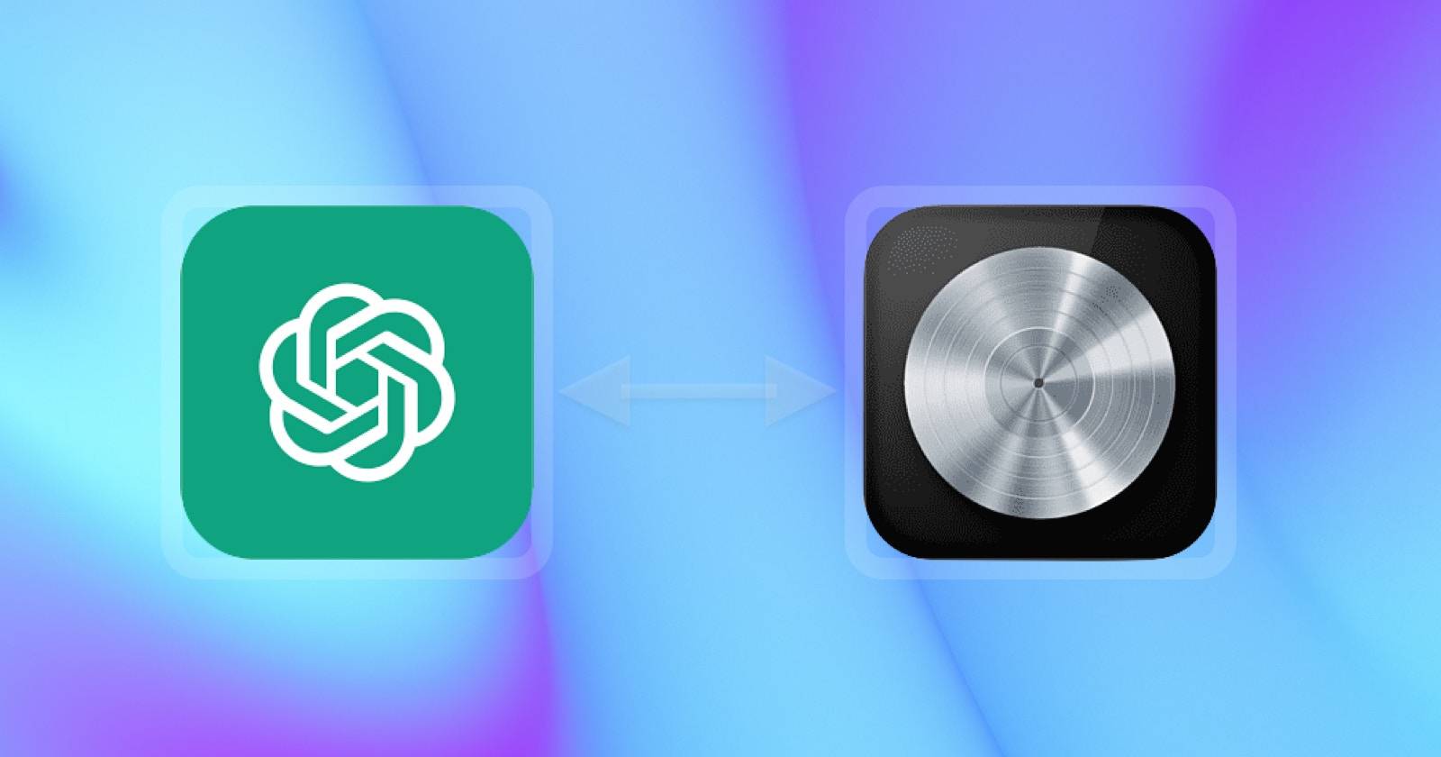 Логотип ChatGPT рядом с иконкой Logic Pro