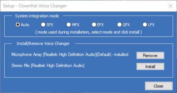 Use Clownfish Voice Changer on Discord  