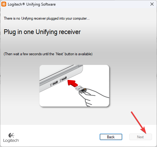 Подключение донгла в процессе настройки