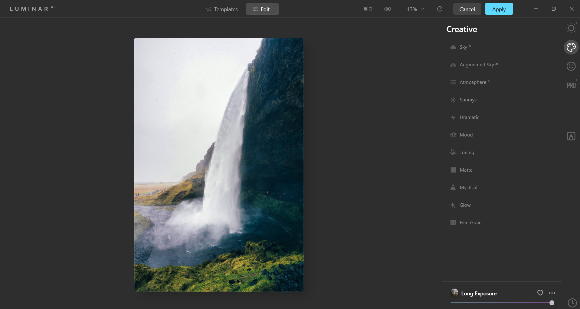 переключение в редактирование Creative